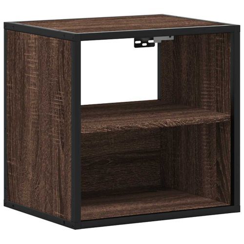 Table de chevet murale chêne marron 40x31x39,5 cm - Photo n°2; ?>