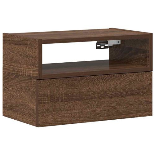 Table de chevet murale chêne marron 45x26x28,5 cm - Photo n°2; ?>