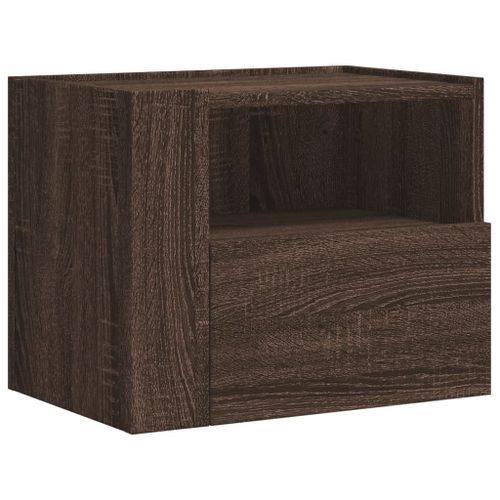 Table de chevet murale chêne marron 45x30x35 cm - Photo n°2; ?>