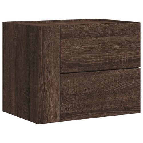 Table de chevet murale chêne marron 45x30x35 cm - Photo n°2; ?>