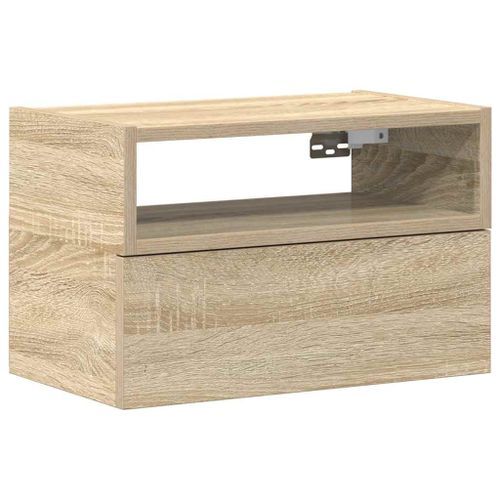 Table de chevet murale chêne sonoma 45x26x28,5 cm - Photo n°2; ?>