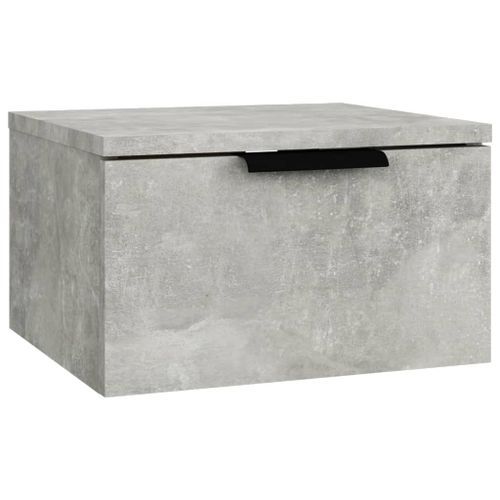 Table de chevet murale Gris béton 34x30x20 cm - Photo n°2; ?>