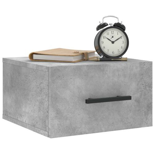 Table de chevet murale gris béton 35x35x20 cm - Photo n°3; ?>