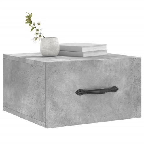 Table de chevet murale gris béton 35x35x20 cm - Photo n°3; ?>