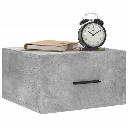 Table de chevet murale gris béton 35x35x20 cm - Photo n°3; ?>