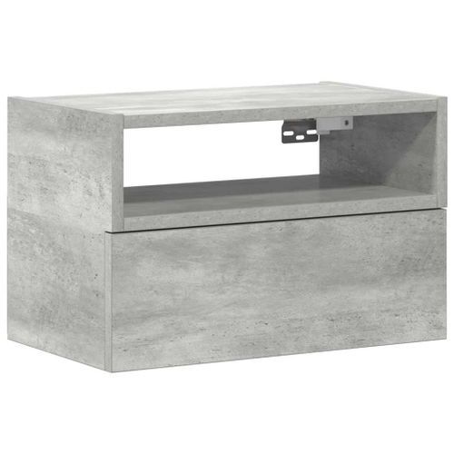 Table de chevet murale gris béton 45x26x28,5 cm - Photo n°2; ?>