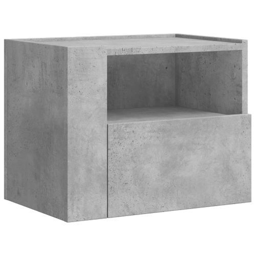 Table de chevet murale gris béton 45x30x35 cm - Photo n°2; ?>