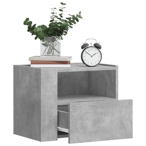 Table de chevet murale gris béton 45x30x35 cm - Photo n°3; ?>