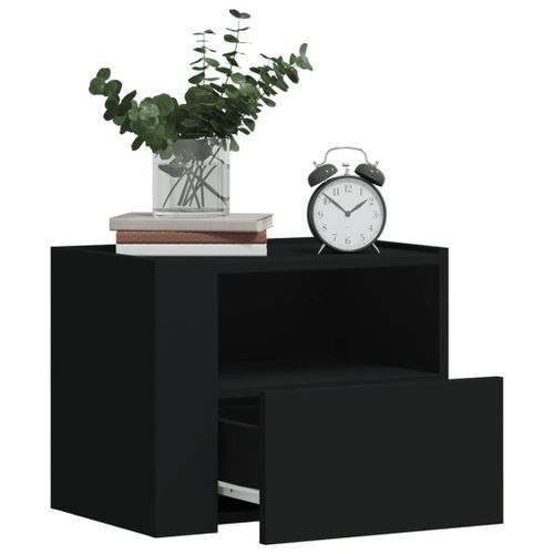 Table de chevet murale noir 45x30x35 cm - Photo n°3; ?>