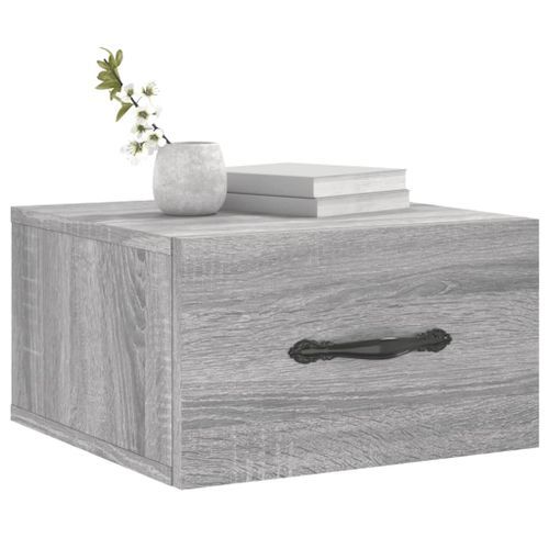 Table de chevet murale sonoma gris 35x35x20 cm - Photo n°3; ?>