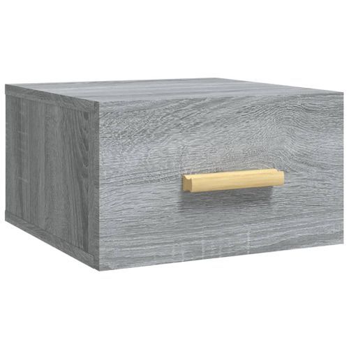 Table de chevet murale sonoma gris 35x35x20 cm - Photo n°2; ?>