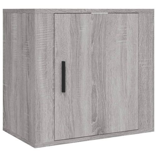 Table de chevet murale Sonoma gris 50x30x47 cm - Photo n°2; ?>