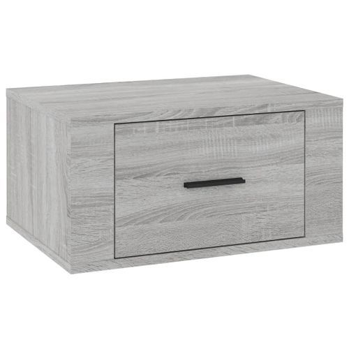 Table de chevet murale Sonoma gris 50x36x25 cm - Photo n°2; ?>