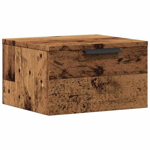 Table de chevet murale vieux bois 34x30x20 cm - Photo n°2; ?>