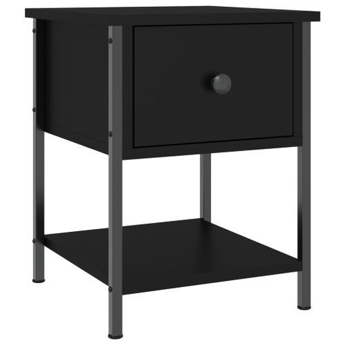 Table de chevet noir 34x35,5x45 cm bois d’ingénierie - Photo n°2; ?>