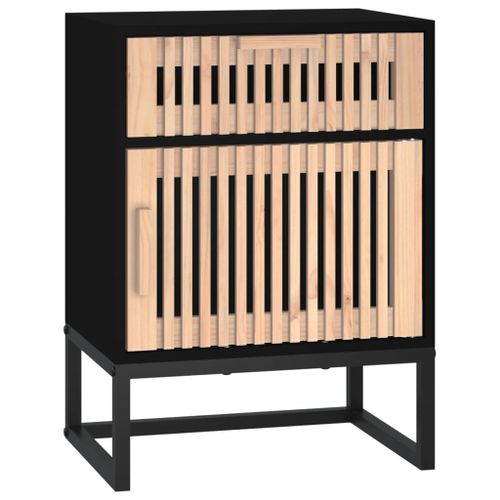 Table de chevet noir 40x30x55,5 cm bois d’ingénierie et fer - Photo n°2; ?>