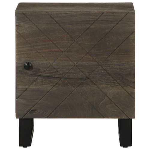 Table de chevet noir 40x33x46 cm bois de manguier solide - Photo n°3; ?>