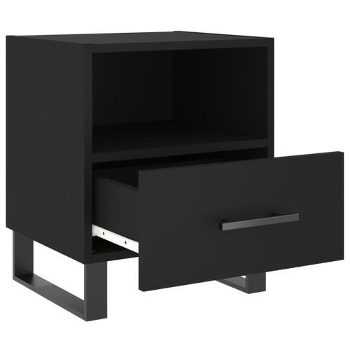 Table de chevet noir 40x35x47,5 cm bois d’ingénierie - Photo n°3; ?>