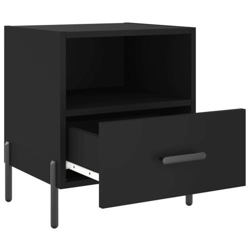 Table de chevet noir 40x35x47,5 cm bois d’ingénierie - Photo n°3; ?>