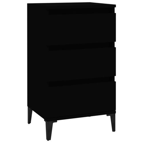 Table de chevet noir 40x35x70 cm bois d’ingénierie - Photo n°2; ?>