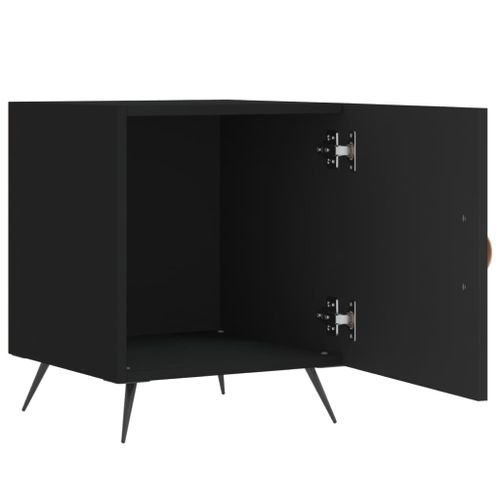 Table de chevet noir 40x40x50 cm bois d’ingénierie - Photo n°3; ?>