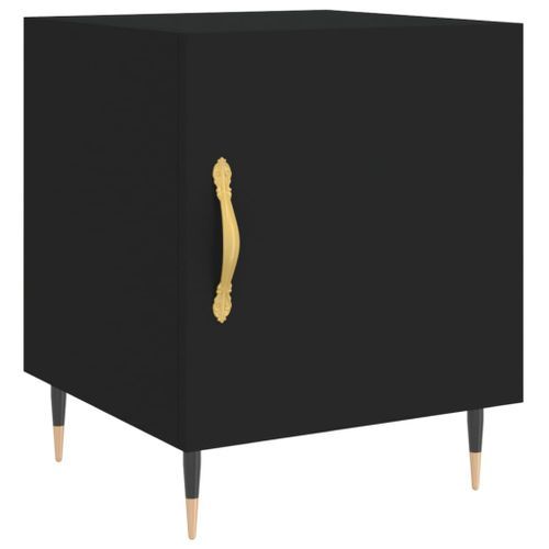 Table de chevet noir 40x40x50 cm bois d’ingénierie - Photo n°2; ?>
