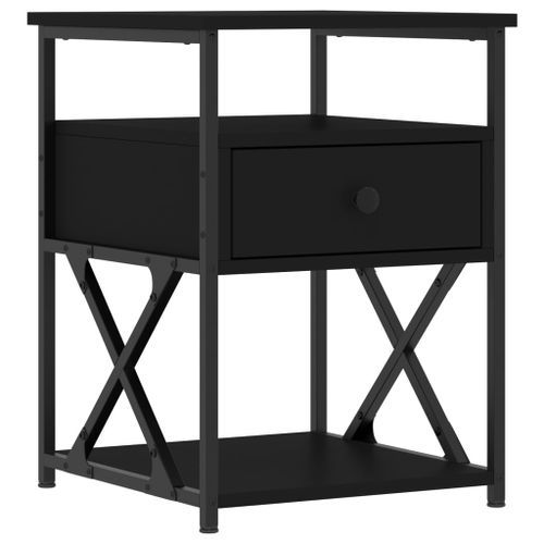 Table de chevet noir 40x42x55 cm bois d’ingénierie - Photo n°2; ?>