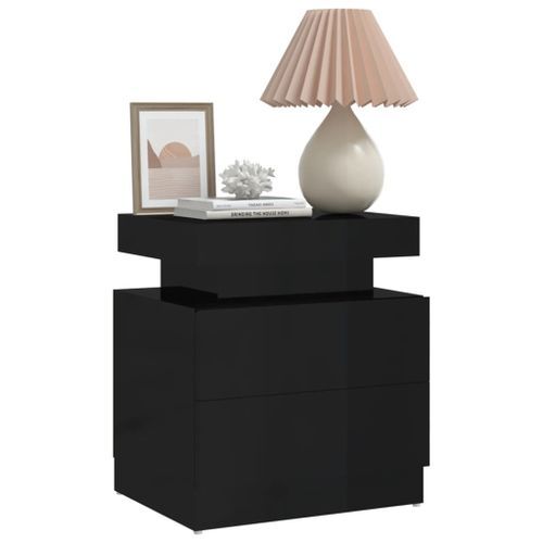 Table de chevet Noir brillant 45x35x52 cm - Photo n°3; ?>