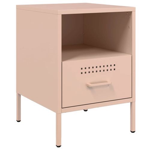 Table de chevet rose 36x39x50,5 cm acier laminé à froid - Photo n°2; ?>