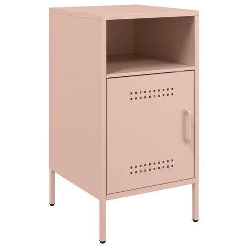 Table de chevet rose 36x39x68 cm acier laminé à froid - Photo n°2; ?>