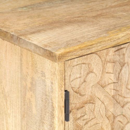 Table de chevet sculptée 40x30x50 cm Bois de manguier massif - Photo n°3; ?>