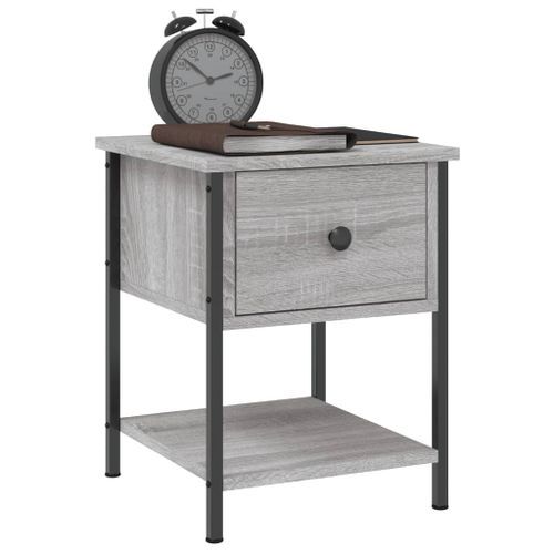 Table de chevet sonoma gris 34x35,5x45 cm bois d'ingénierie - Photo n°3; ?>