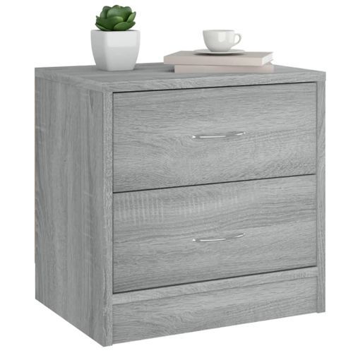 Table de chevet sonoma gris 40x30x40 cm bois d'ingénierie - Photo n°3; ?>