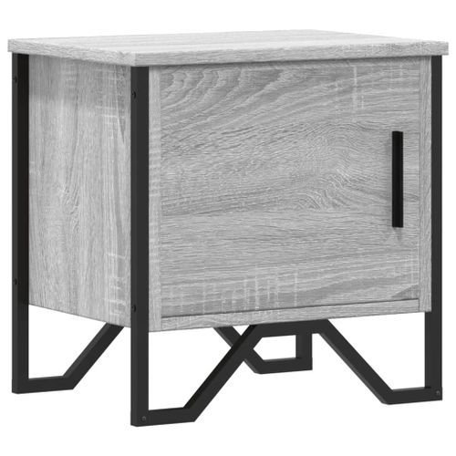 Table de chevet sonoma gris 40x30x40 cm bois d'ingénierie - Photo n°2; ?>