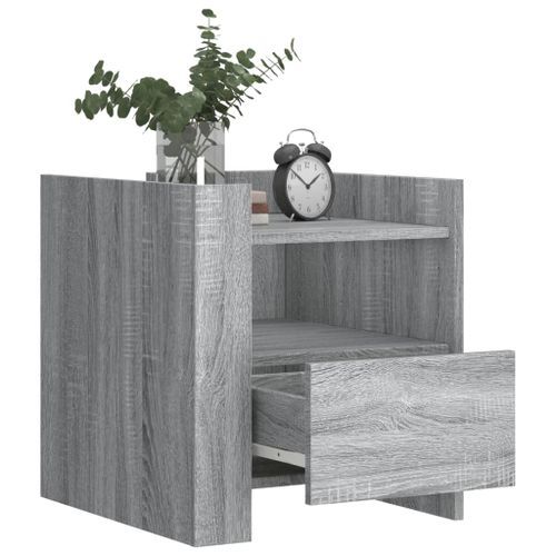 Table de chevet sonoma gris 45x50x50 cm bois d'ingénierie - Photo n°3; ?>