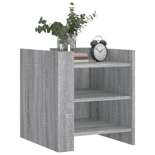 Table de chevet sonoma gris 45x50x50 cm bois d'ingénierie - Photo n°3; ?>