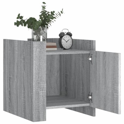 Table de chevet sonoma gris 45x50x50 cm bois d'ingénierie - Photo n°3; ?>