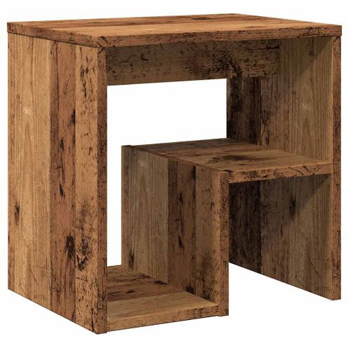 Table de chevet vieux bois 40x30x40 cm bois d'ingénierie - Photo n°2; ?>