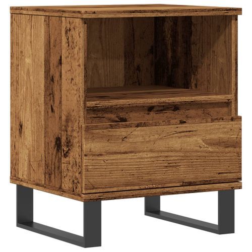 Table de chevet vieux bois 40x35x50 cm bois d’ingénierie - Photo n°2; ?>