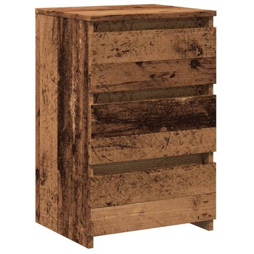 Table de chevet vieux bois 40x35x62,5 cm bois d'ingénierie - Photo n°2; ?>