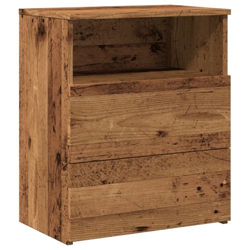 Table de chevet vieux bois 50x32x60 cm bois d'ingénierie - Photo n°2; ?>