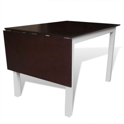 Table de cuisine et 6 chaises bois blanc et marron Blok - Photo n°3; ?>
