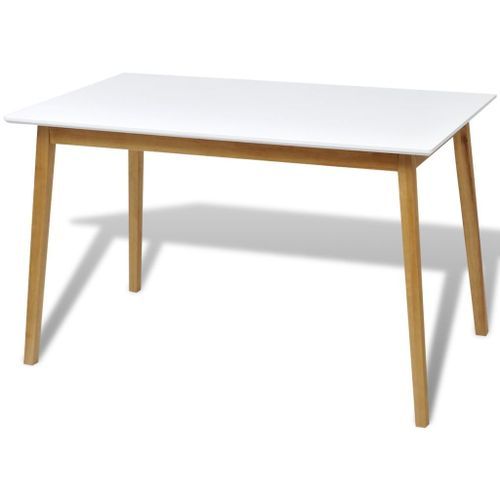 Table de cuisine scandinave rectangulaire et 4 chaises naturel et blanc Domu - Photo n°2; ?>