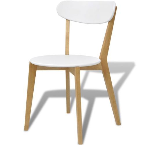 Table de cuisine scandinave rectangulaire et 4 chaises naturel et blanc Domu - Photo n°3; ?>