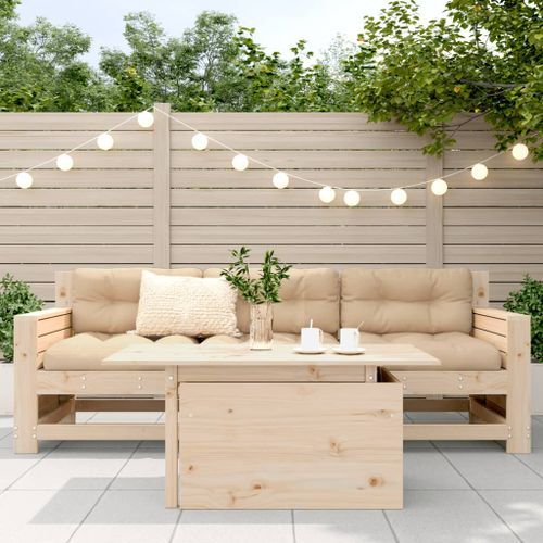 Table de jardin 100x50x75 cm bois massif de pin - Photo n°3; ?>