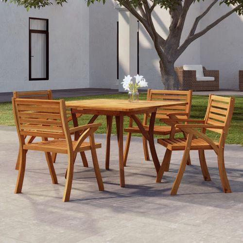 Table de jardin 110x110x75 cm Bois d'acacia solide - Photo n°2; ?>