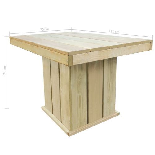 Table de jardin 110x75x74 cm Bois de pin imprégné - Photo n°2; ?>