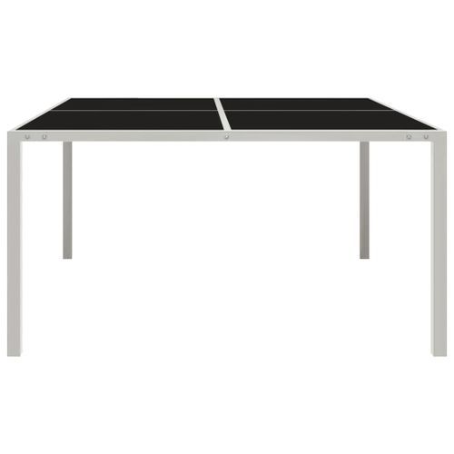 Table de jardin 130x130x72 cm Gris Acier et verre - Photo n°2; ?>