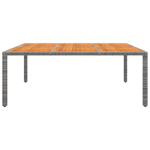 Table de jardin 200x150x75 cm Acacia et résine tressée Gris - Photo n°2; ?>