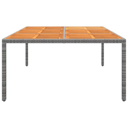 Table de jardin 200x150x75 cm Acacia et résine tressée Gris - Photo n°3; ?>